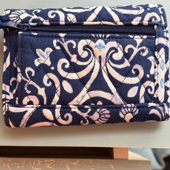 Vera Bradley Navy and white, lavender pattern. Quilted Wallet - Picture 3 of 8